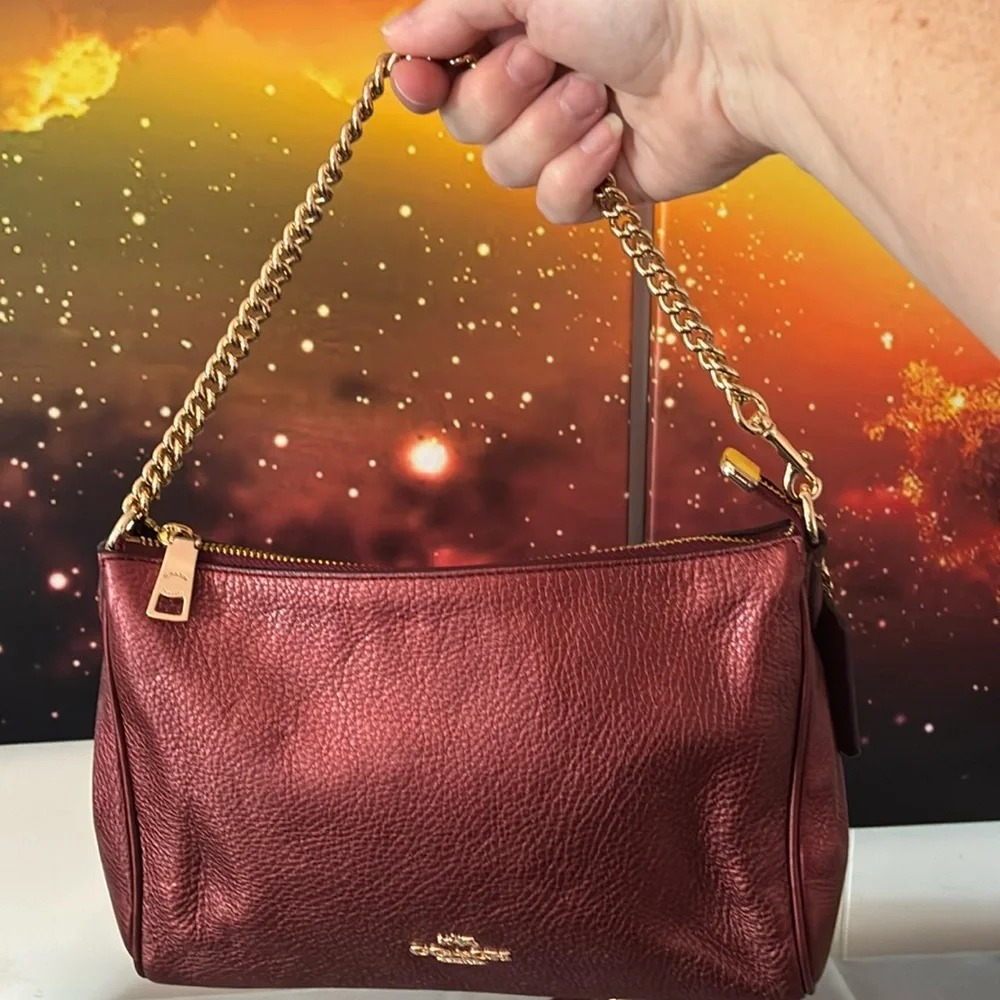 Coach Carrie Burgundy Leather Crossbody - Picture 6 of 11